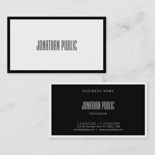 クリエイティブモダン白黒プロフェッショナル平野 名刺 (正面/裏面)