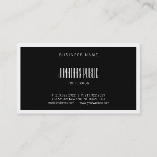 クリエイティブモダン白黒プロフェッショナル平野 名刺 (裏面)