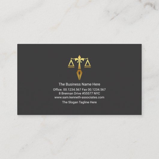 クリエイティブモダン看板通知弁護士 名刺 (裏面)