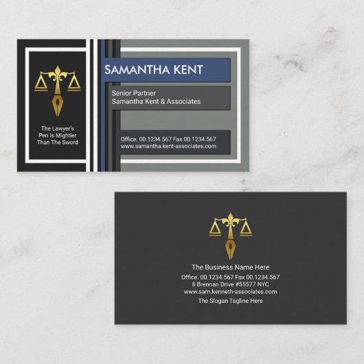 クリエイティブモダン看板通知弁護士 名刺 (正面/裏面)