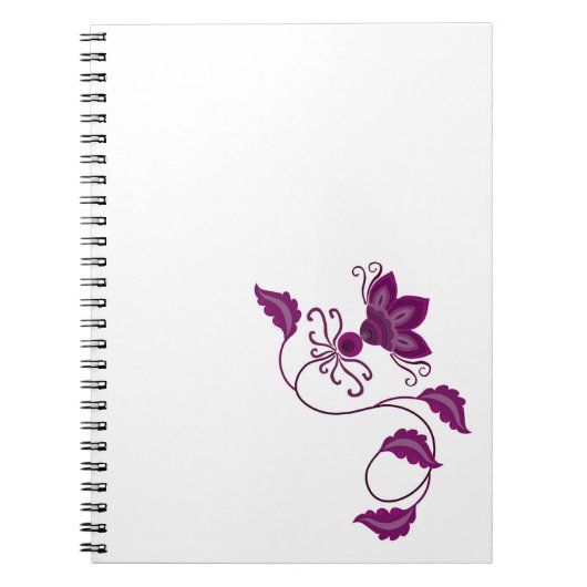クリエイティブモダン紫色の花アートギフト ノートブック (正面)