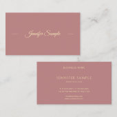 クリエイティブモダン金ゴールドハンドスクリプトレッドブラウントレンディー 名刺 (正面/裏面)