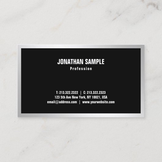 クリエイティブモダン銀エレガントシンプルトレンディー 名刺 (裏面)