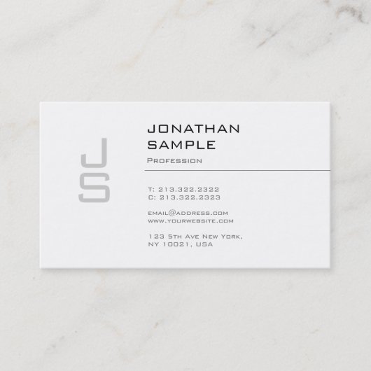 クリエイティブモノグラムお洒落デザイントレンディープモダンラン 名刺 (正面)