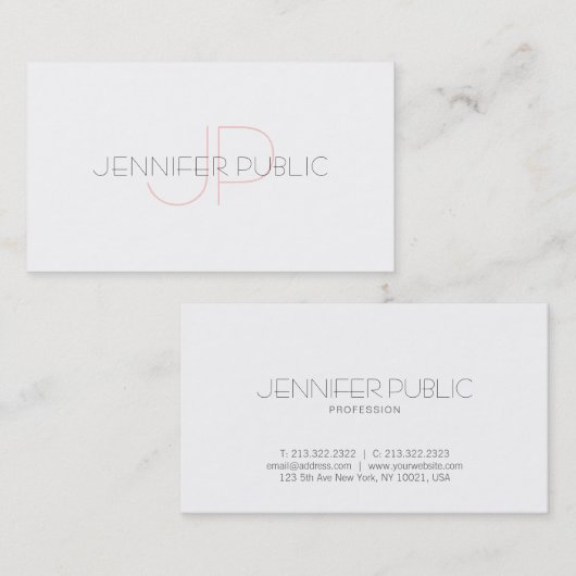 クリエイティブモノグラムお洒落プレーンラックスデザイントレンディー 名刺 (正面/裏面)