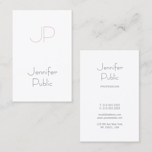 クリエイティブモノグラムお洒落ラグジュアリーデザイントレンディー 名刺 (正面/裏面)