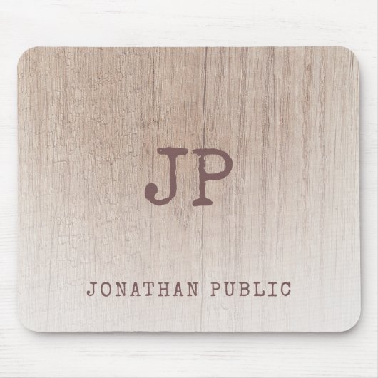 クリエイティブモノグラムウッドルックテンプレート マウスパッド (正面)