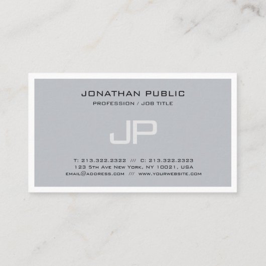 クリエイティブモノグラムカッコいいプレーントレンディープロフェッショナル 名刺 (裏面)