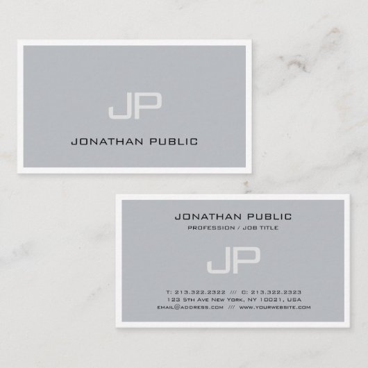 クリエイティブモノグラムカッコいいプレーントレンディープロフェッショナル 名刺 (正面/裏面)