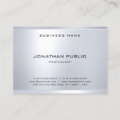 クリエイティブモノグラムシルバールッククリーンモダンプレーン 名刺 (裏面)