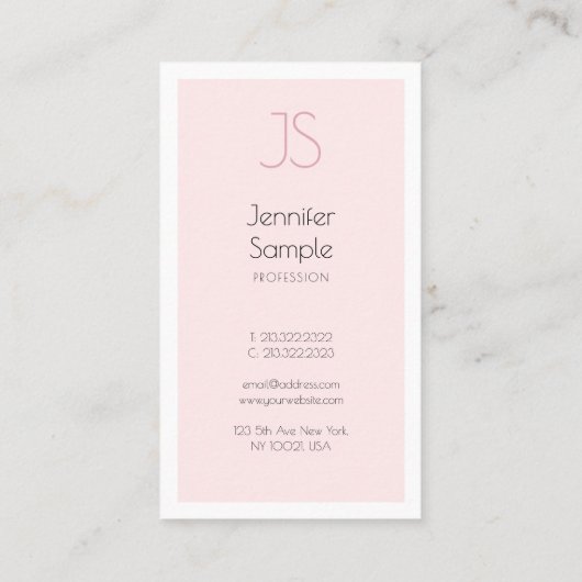 クリエイティブモノグラムデザインミニマリストプレーンモダン 名刺 (裏面)