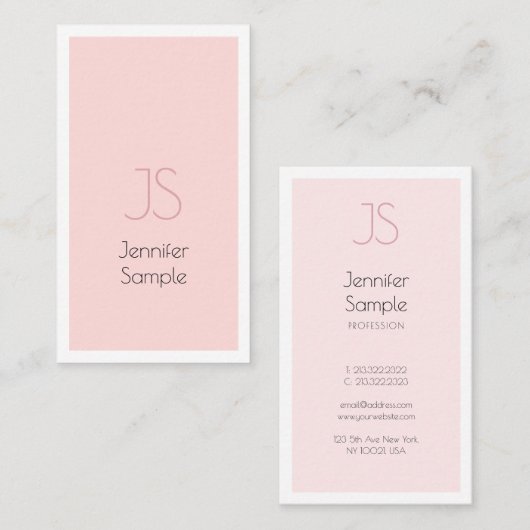 クリエイティブモノグラムデザインミニマリストプレーンモダン 名刺 (正面/裏面)