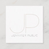 クリエイティブモモダンノグラムプロフェッショナルシックプレーン スクエア名刺 (正面)