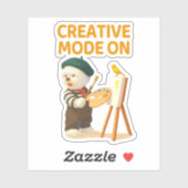 クリエイティブモードオン: 画家ビション犬アーティストアート シール (シート)