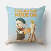 クリエイティブモード オン： ペインター ビション・フリーゼ アーティスト アート クッション (正面)