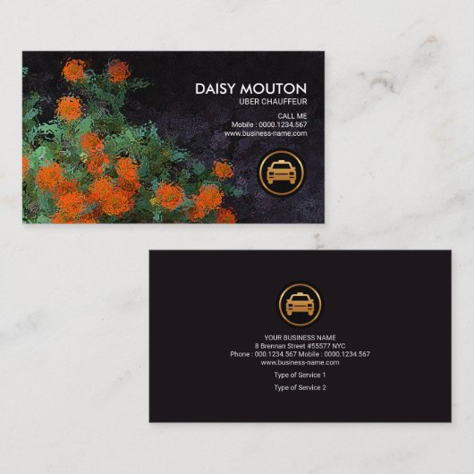 クリエイティブユニークの一人は親切な女性タクシー 名刺 (正面/裏面)