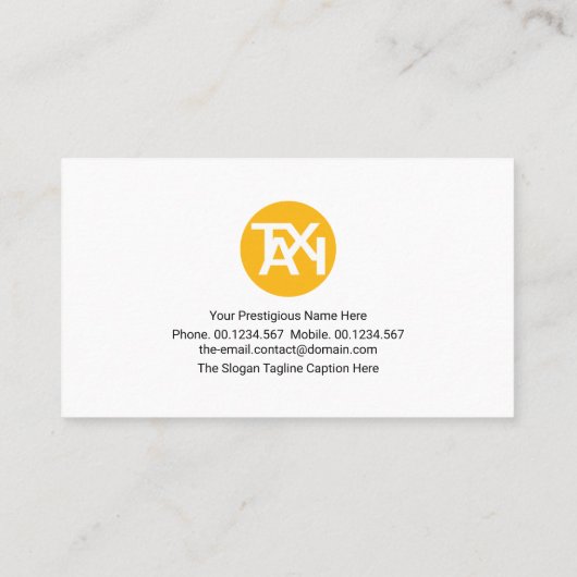 クリエイティブユニークイエロータクシーボックス空港ドライバー 名刺 (裏面)