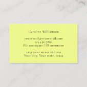 クリエイティブユニークスワールイエローシェルヨガ先生 名刺 (裏面)