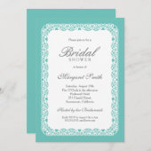 クリエイティブユニークターコイズブライダルシャワー 招待状 (正面/裏面)