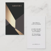クリエイティブユニーク幾何学的ブラックおよび金ゴールド抽象芸術 名刺 (正面/裏面)