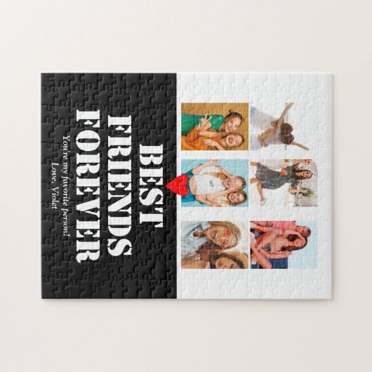 クリエイティブユニークBFFフォトコラージギフト最高の友人 ジグソーパズル (横)