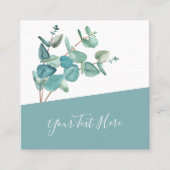 クリエイティブユーカリQRコードとソーシャルメディアのアイコン スクエア名刺 (正面)