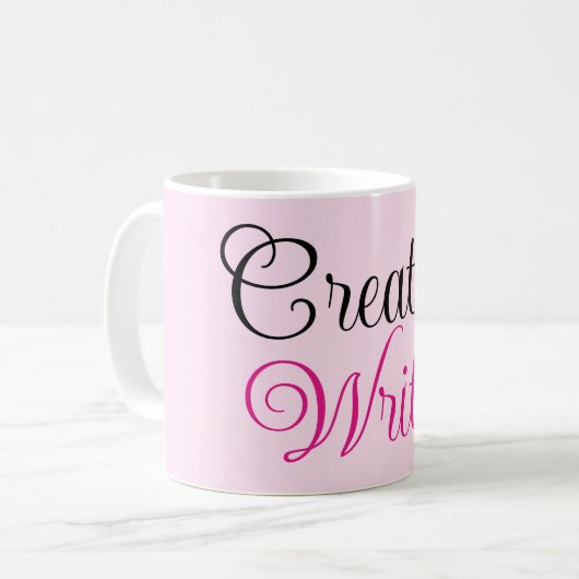 クリエイティブライターパステルピンク コーヒーマグカップ (正面左)
