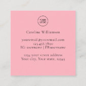 クリエイティブライトピンクユニークの美しいQRコードロゴ スクエア名刺 (裏面)