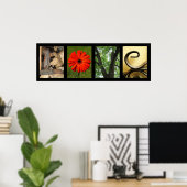 クリエイティブラブアルファベット写真アートプリント ポスター (ホームオフィス)