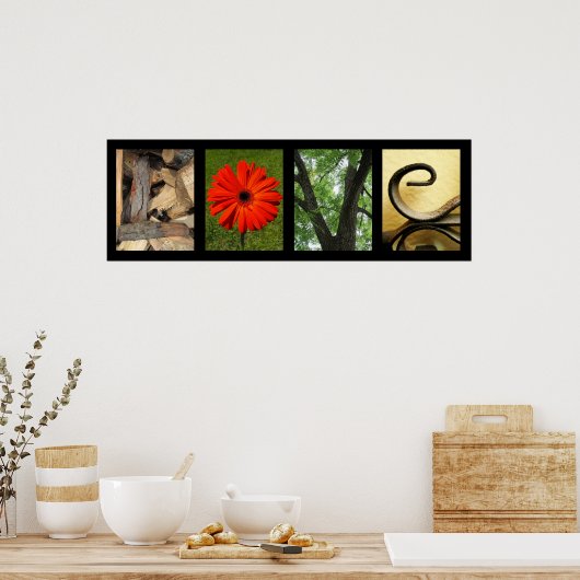 クリエイティブラブアルファベット写真アートプリント ポスター (キッチン)