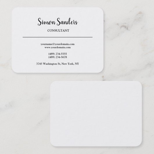 クリエイティブラージプレーンシンプルミニマル白黒 名刺 (正面/裏面)