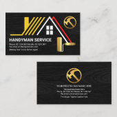 クリエイティブルーフトップオンブラックウッドハンドマニングビルダー 名刺 (正面/裏面)