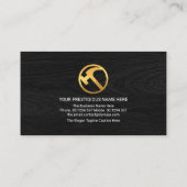 クリエイティブルーフトップオンブラックウッドハンドマニングビルダー 名刺 (裏面)