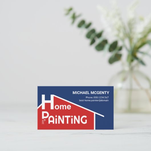 クリエイティブレッドホームルーフトップ建物ズ 名刺 (スタンド正面)