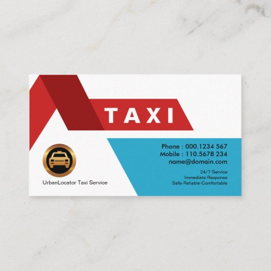 クリエイティブレッドロードパタはっきりしたーンレッドタクシー 名刺 (裏面)