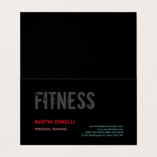 クリエイティブレトロブラックグレーダイナミックパーソナルトレーナー 名刺 (外部フラット)