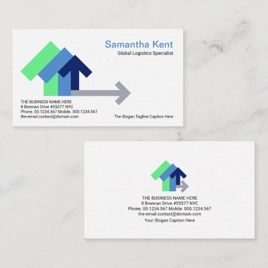 クリエイティブロジスティック輸送矢印のインポートエクスポート 名刺 (正面/裏面)