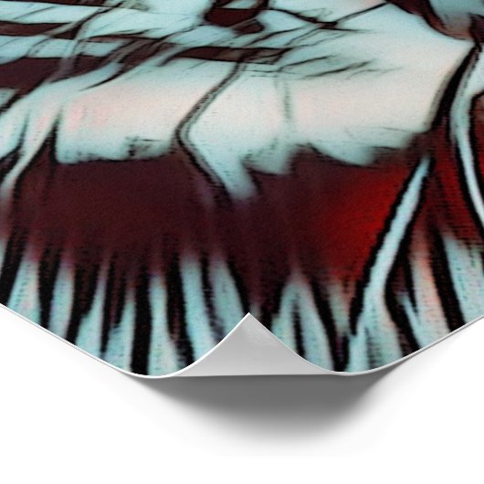 クリエイティブワイルドライフポップ・アートのタイガーアートインディアトラベル ポスター (角)