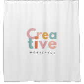クリエイティブワークスペースタイポグラフィ シャワーカーテン (正面)