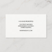 クリエイティブ不動産仲介業者ロゴ |黒いテクスチャ 名刺 (裏面)