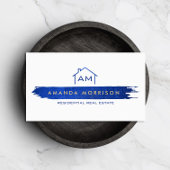 クリエイティブ不動産仲介業者実在エテートホーム絵を描スワッシュブルー 名刺