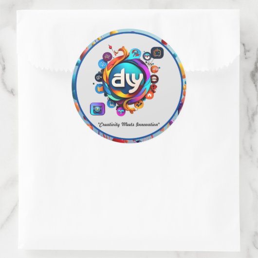 「クリエイティブ付き動的ロゴしゃれている」 ラウンドシール (バッグ)