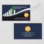 クリエイティブ共有指数波グラフ財務顧問 名刺 (正面/裏面)