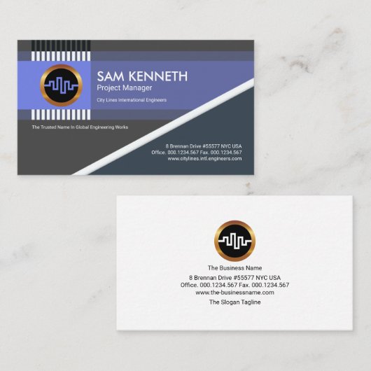 クリエイティブ再バーグラデーション三角形エンジニアリング 名刺 (正面/裏面)