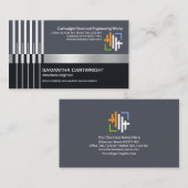 クリエイティブ再バー鋼ストライプ柱エンジニアリング 名刺 (正面/裏面)