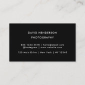 クリエイティブ写真撮影写真撮影ブラックQrコード 名刺 (裏面)