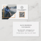 クリエイティブ写真撮影白Qrコード 名刺 (正面/裏面)