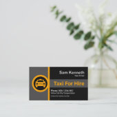 クリエイティブ列ストライプ黄タクシー看板ドライバー 名刺 (スタンド正面)