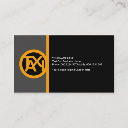 クリエイティブ列ストライプ黄タクシー看板ドライバー 名刺 (裏面)