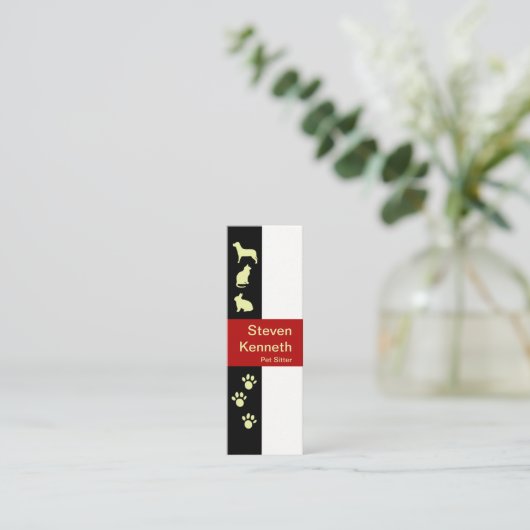クリエイティブ動物及び足モチーフペットシッター スキニー名刺 (スタンド正面)